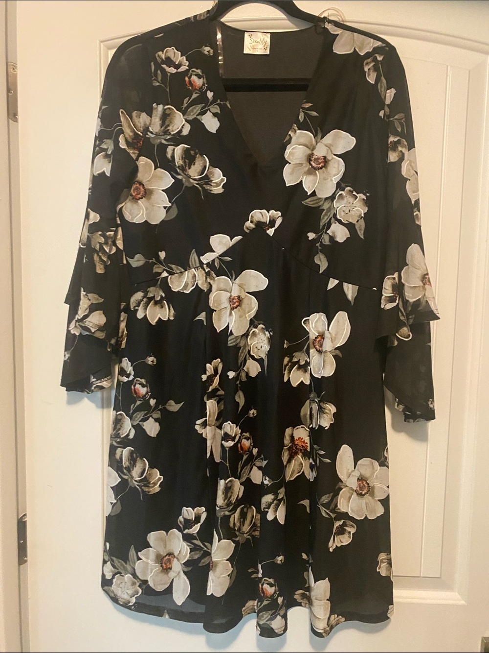 Siren Lily Black Top with Gold Script Label